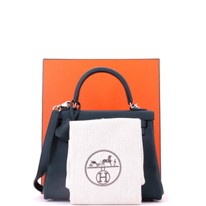 Hermes Kelly Handbag Vert Cypress Swift with Palladium Hardware 25 - view 2