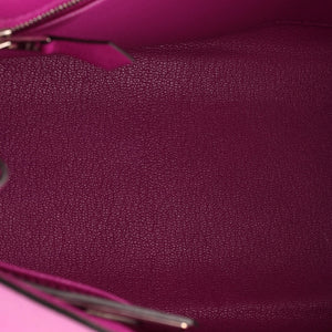 Hermes Kelly Handbag Rose Pourpre Epsom with Palladium Hardware 28 - view 6