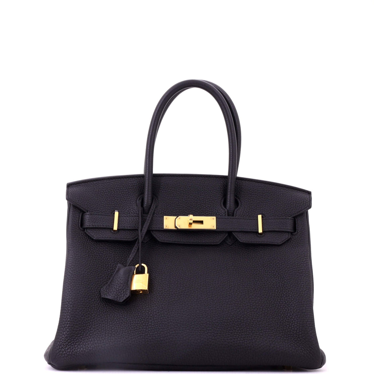 Hermes Birkin Handbag Noir Togo with Gold Hardware 30