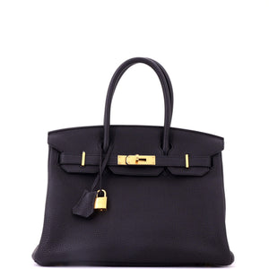 Hermes Birkin Handbag Noir Togo with Gold Hardware 30 - view 1
