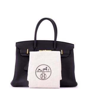 Hermes Birkin Handbag Noir Togo with Gold Hardware 30 - view 2