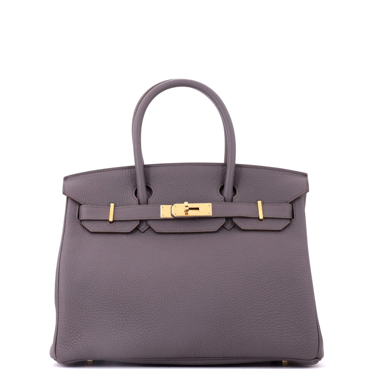 Hermes Birkin Handbag Etain Togo with Gold Hardware 30