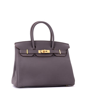 Hermes Birkin Handbag Etain Togo with Gold Hardware 30 - view 3