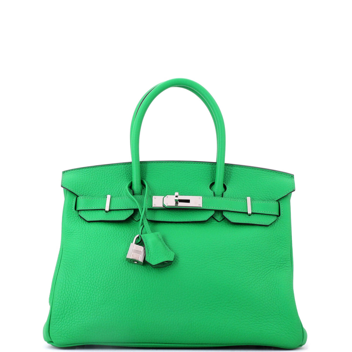 Hermes Birkin Handbag Bamboo Clemence with Palladium Hardware 30