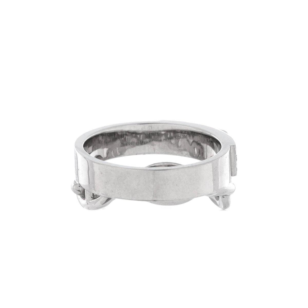Kelly Double Tour Ring 18K White Gold with Pave Diamonds