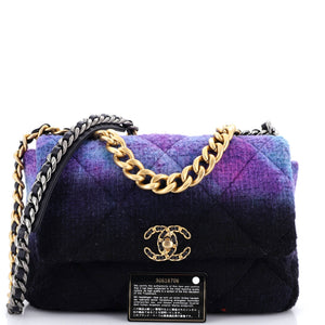 Chanel 19 Flap Bag Quilted Degrade Wool Medium - view 2