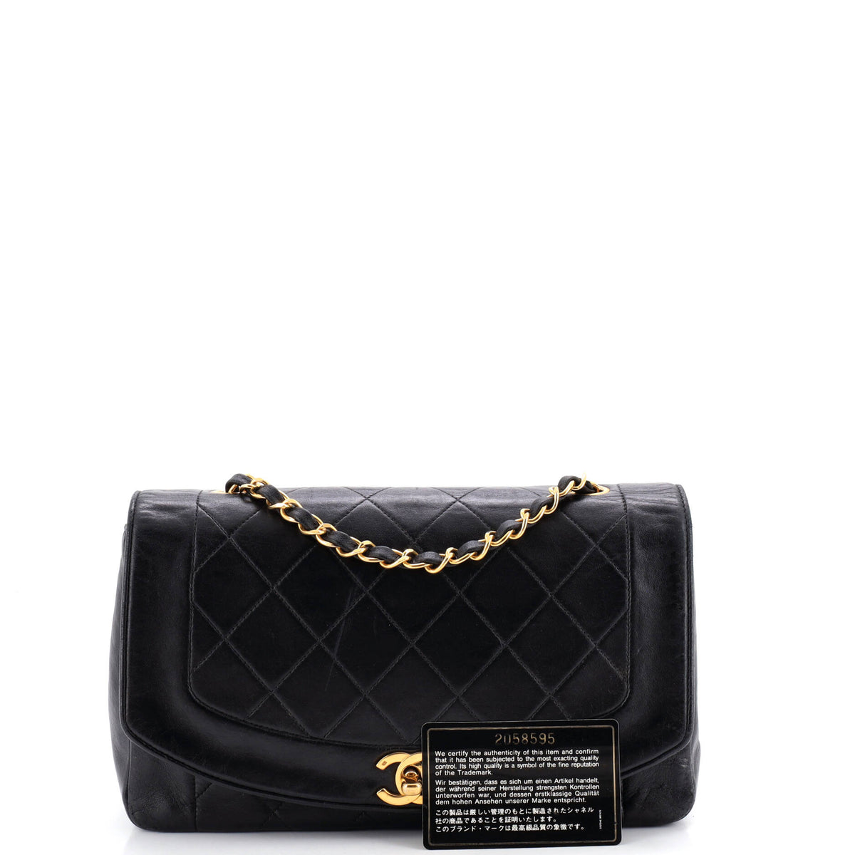 Vintage Diana Flap Bag Quilted Lambskin Medium