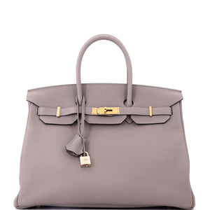 Hermes Birkin Handbag Gris Asphalte Togo with Gold Hardware 35 - view 1