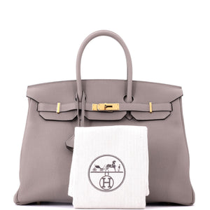 Hermes Birkin Handbag Gris Asphalte Togo with Gold Hardware 35 - view 2