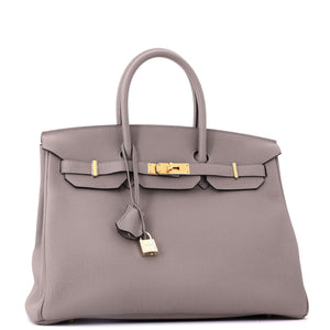 Hermes Birkin Handbag Gris Asphalte Togo with Gold Hardware 35 - view 3