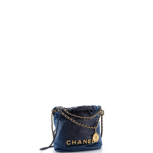Chanel 22 Chain Hobo Quilted Shaded Calfskin Mini - view 2