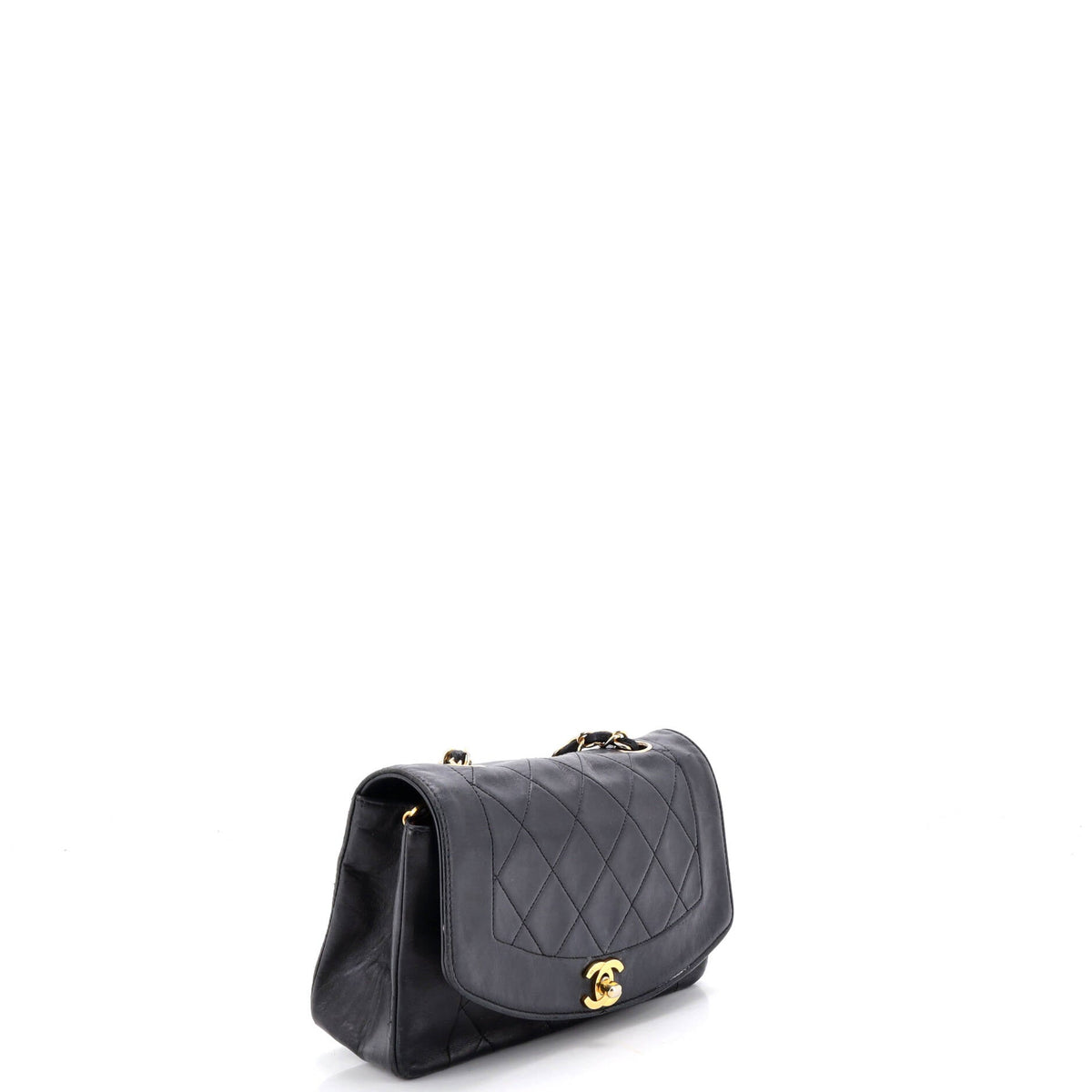 Vintage Diana Flap Bag Quilted Lambskin Small