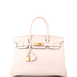 Hermes Birkin Handbag Craie Clemence with Gold Hardware 30 - view 1