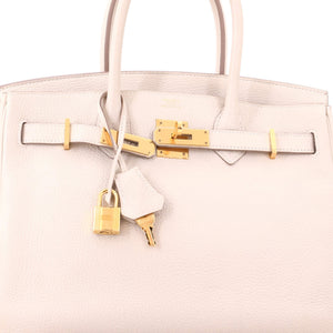 Hermes Birkin Handbag Craie Clemence with Gold Hardware 30 - view 6