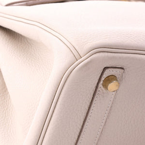Hermes Birkin Handbag Craie Clemence with Gold Hardware 30 - view 7