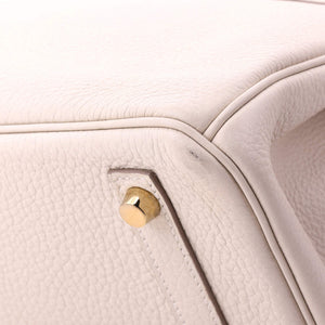 Hermes Birkin Handbag Craie Clemence with Gold Hardware 30 - view 8