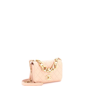 Chanel Pearl Boy Chain Flap Bag Quilted Calfskin Mini - view 2