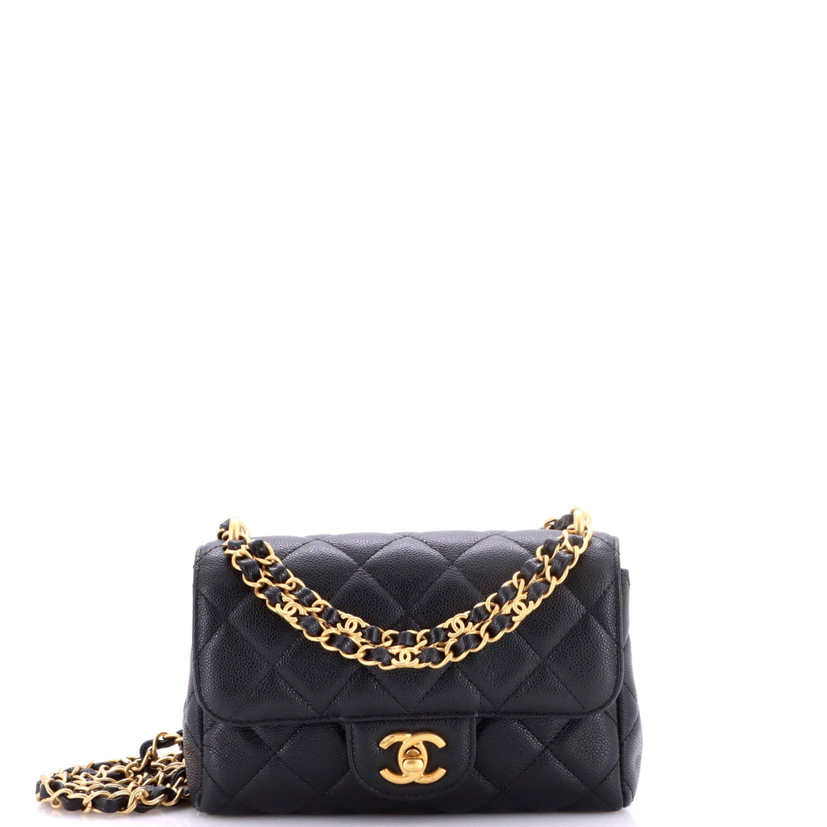 Chanel Coco First Flap Bag Quilted Caviar Nano