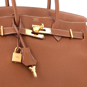 Hermes Birkin Handbag Gold Togo with Gold Hardware 30 - view 7