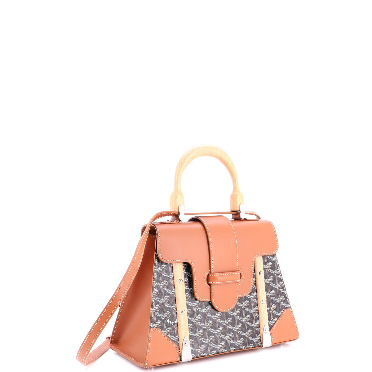 Saigon Top Handle Bag Coated Canvas with Leather PM