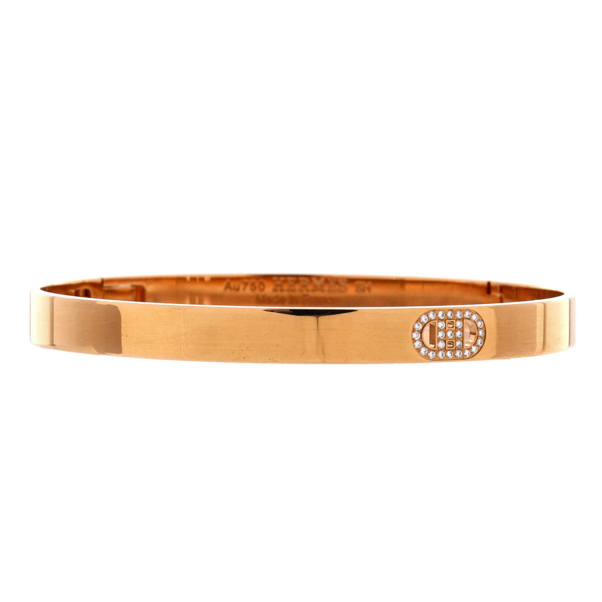 H d'Ancre Bracelet 18K Rose Gold with Diamonds Small