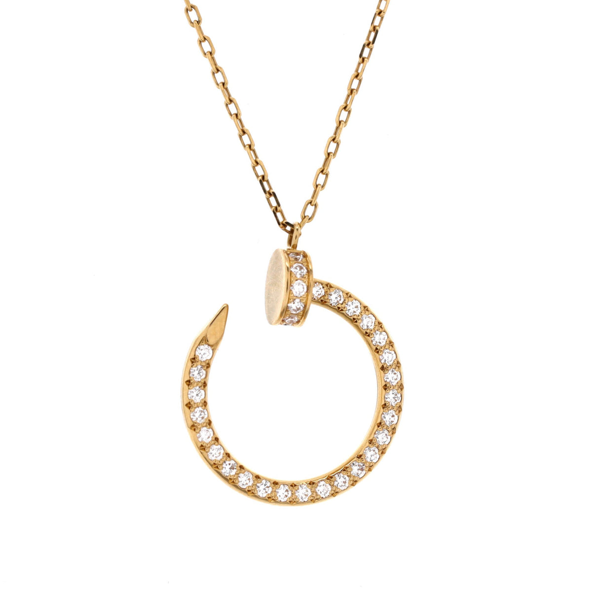 Cartier Juste un Clou Pendant Necklace 18K Yellow Gold and Pave Diamonds