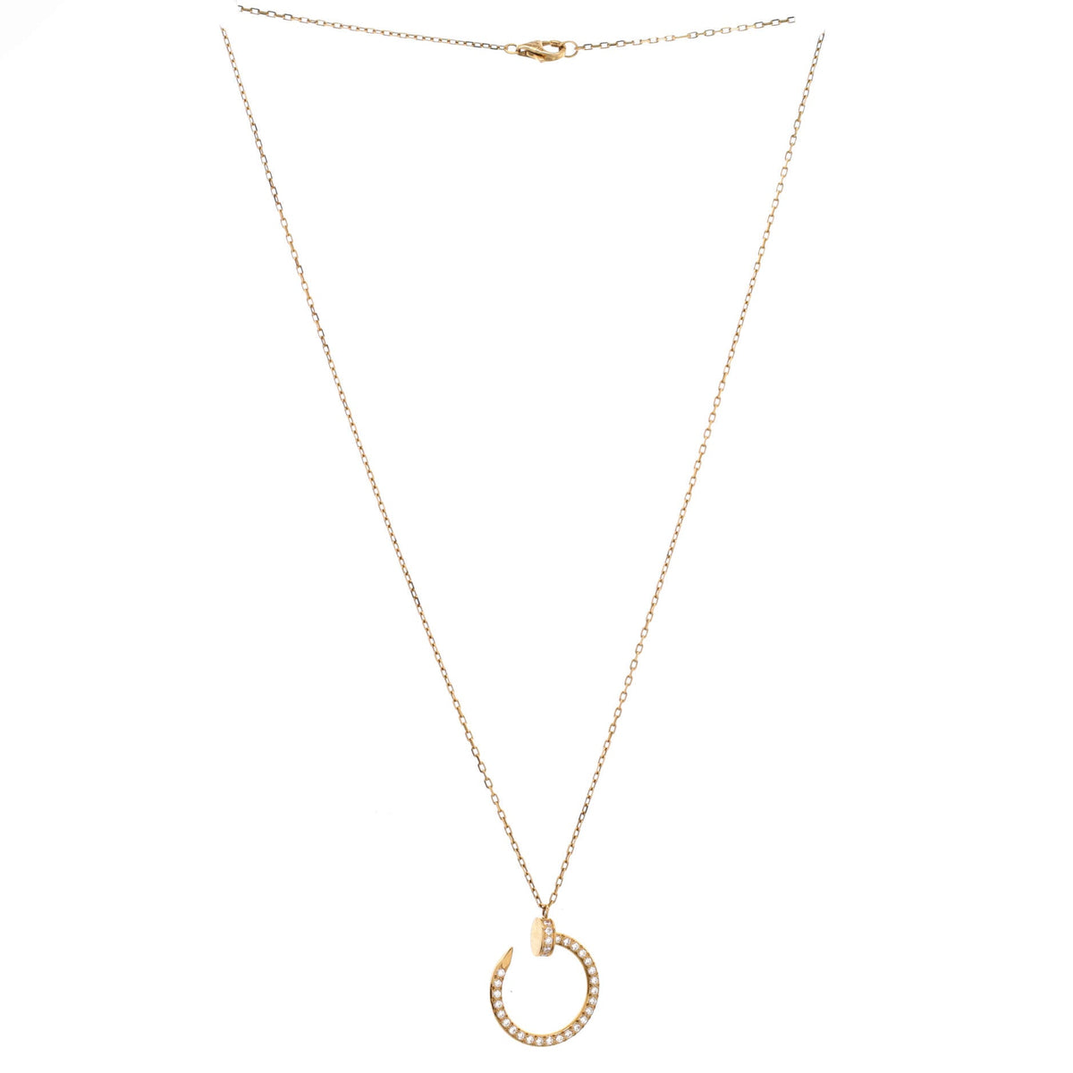 Cartier Juste un Clou Pendant Necklace 18K Yellow Gold and Pave Diamonds – view 2