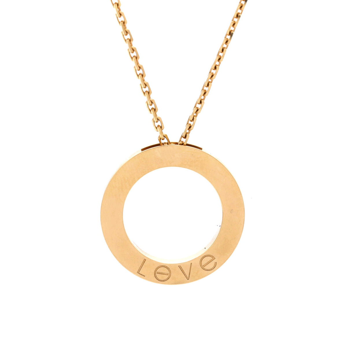 Cartier 3 Diamonds Love Pendant Necklace 18K Yellow Gold and Diamonds