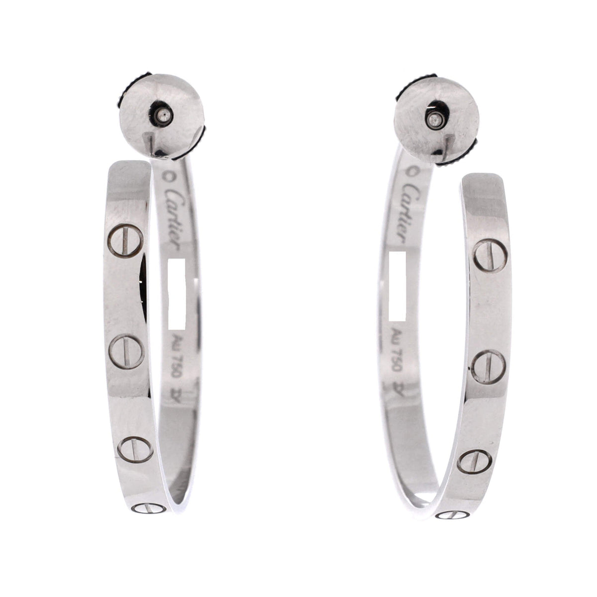 Cartier Love Hoop Earrings 18K White Gold Large – view 3