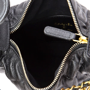 Chanel Double Chain Bow Hobo Pouch Quilted Caviar Mini - view 5