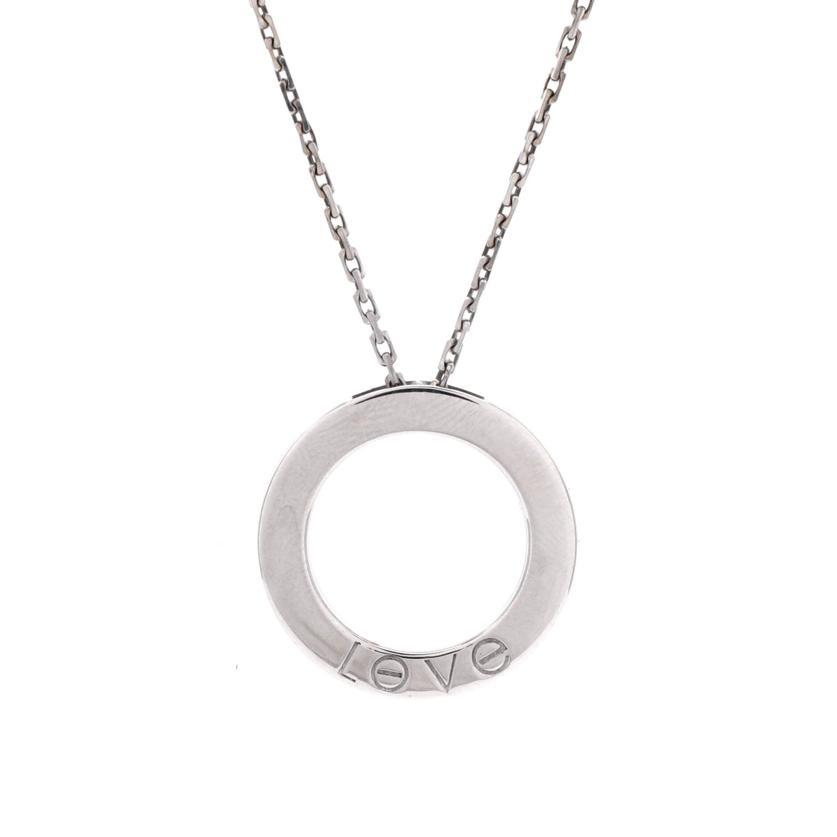 Cartier 6 Diamonds Love Pendant Necklace 18K White Gold and Diamonds