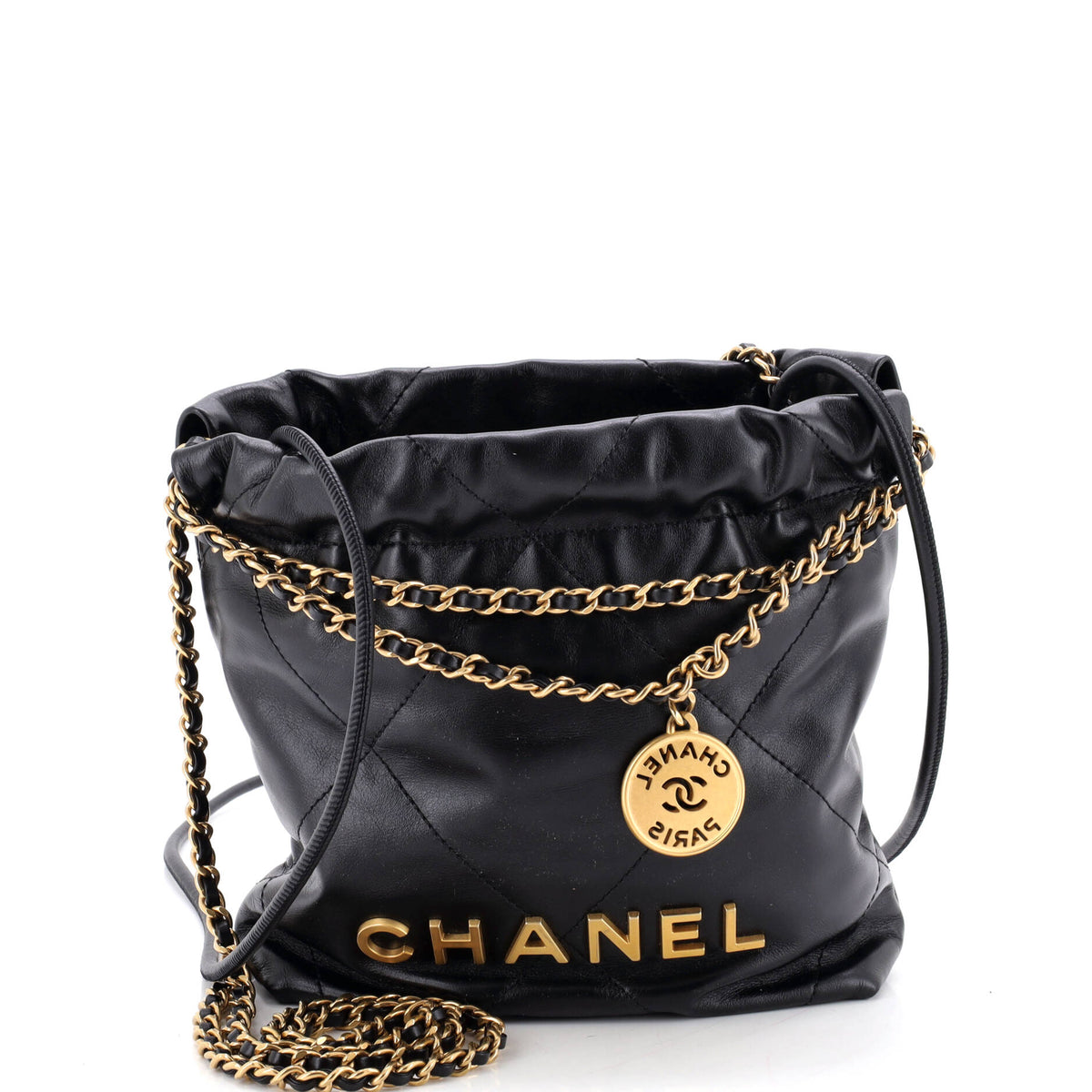 Chanel 22 Chain Hobo Quilted Calfskin Mini