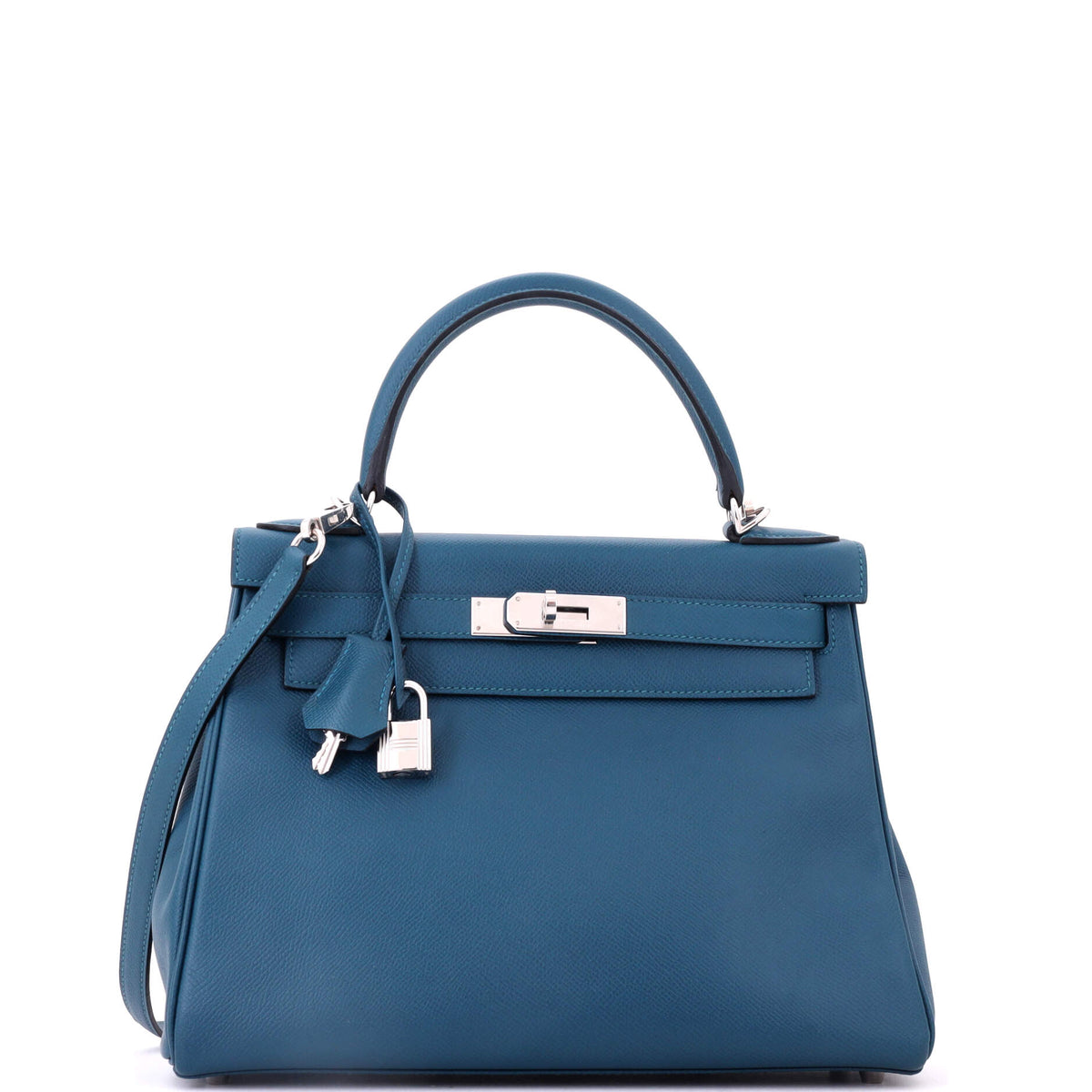 Hermes Kelly Handbag Colvert Epsom with Palladium Hardware 28