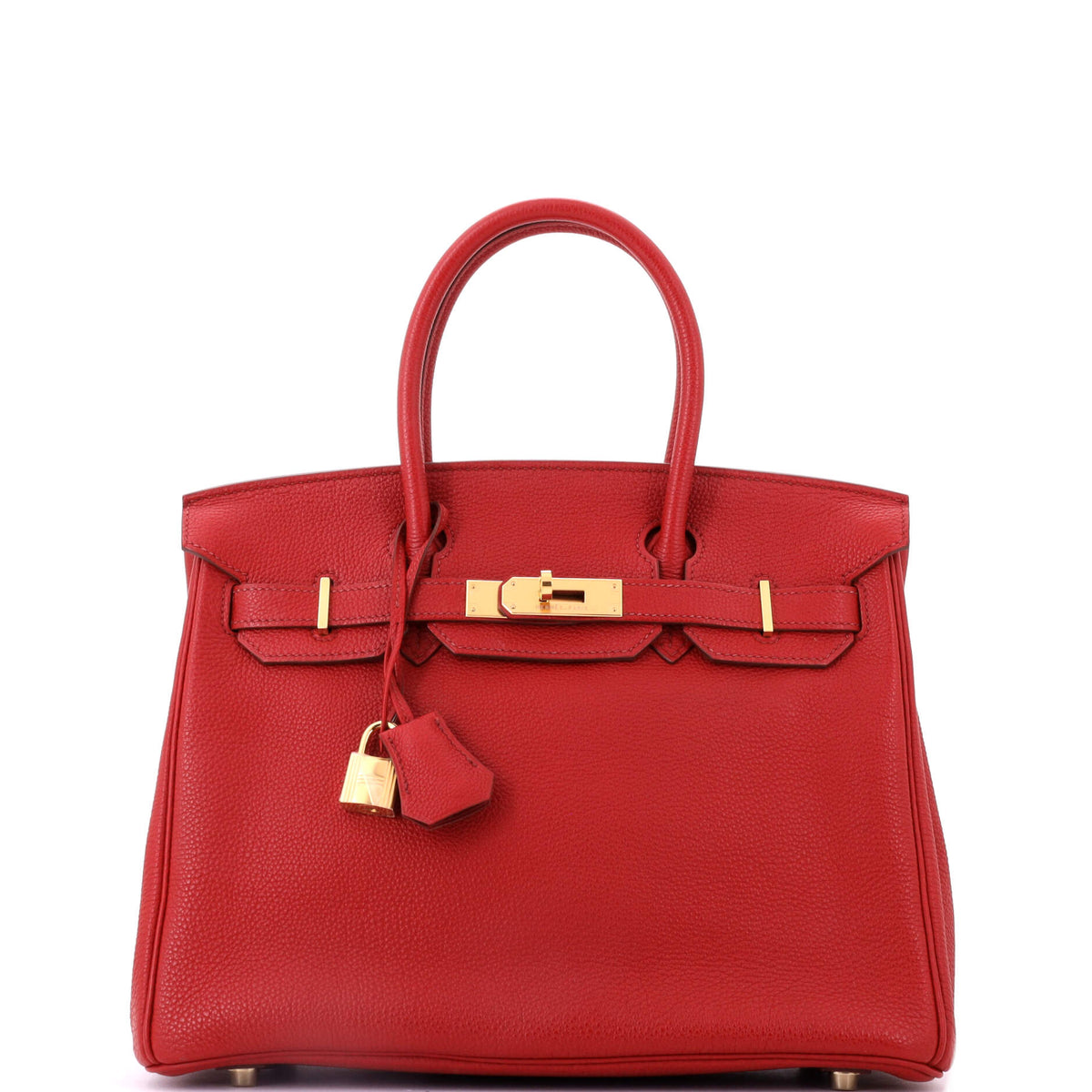 Hermes Birkin Handbag Rouge Garance Togo with Gold Hardware 30