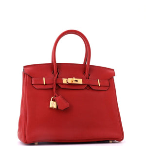 Hermes Birkin Handbag Rouge Garance Togo with Gold Hardware 30 - view 2