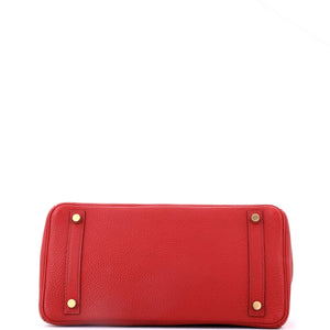 Hermes Birkin Handbag Rouge Garance Togo with Gold Hardware 30 - view 4