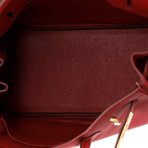 Hermes Birkin Handbag Rouge Garance Togo with Gold Hardware 30 - view 5