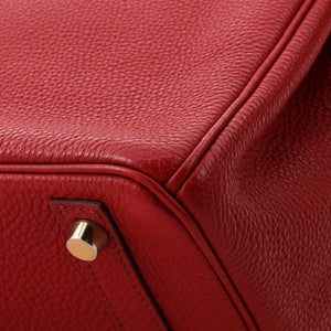 Hermes Birkin Handbag Rouge Garance Togo with Gold Hardware 30 - view 7