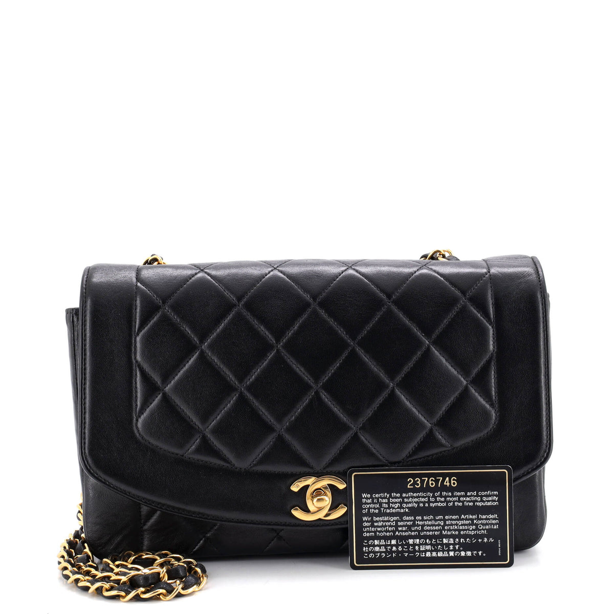 Vintage Diana Flap Bag Quilted Lambskin Medium