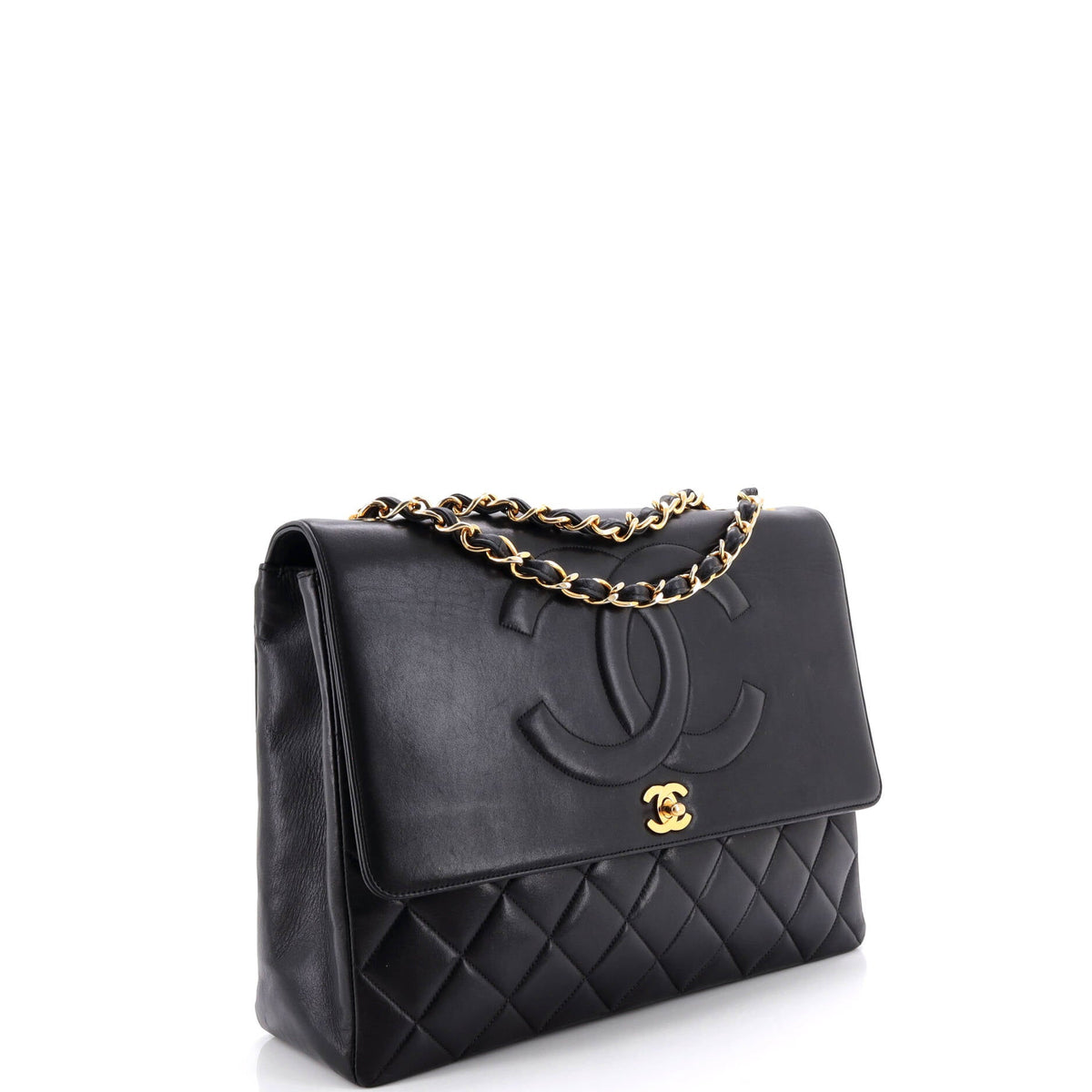 Vintage Timeless CC Flap Bag Quilted Lambskin Large