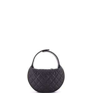 Chanel Double Chain Bow Hobo Pouch Quilted Caviar Mini - view 3