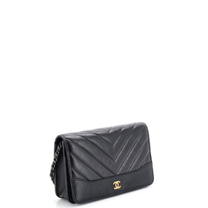 Chanel Gabrielle Wallet on Chain Chevron Aged Calfskin - view 2