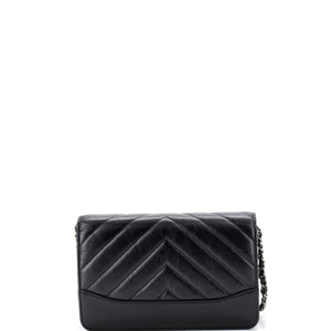 Chanel Gabrielle Wallet on Chain Chevron Aged Calfskin - view 3