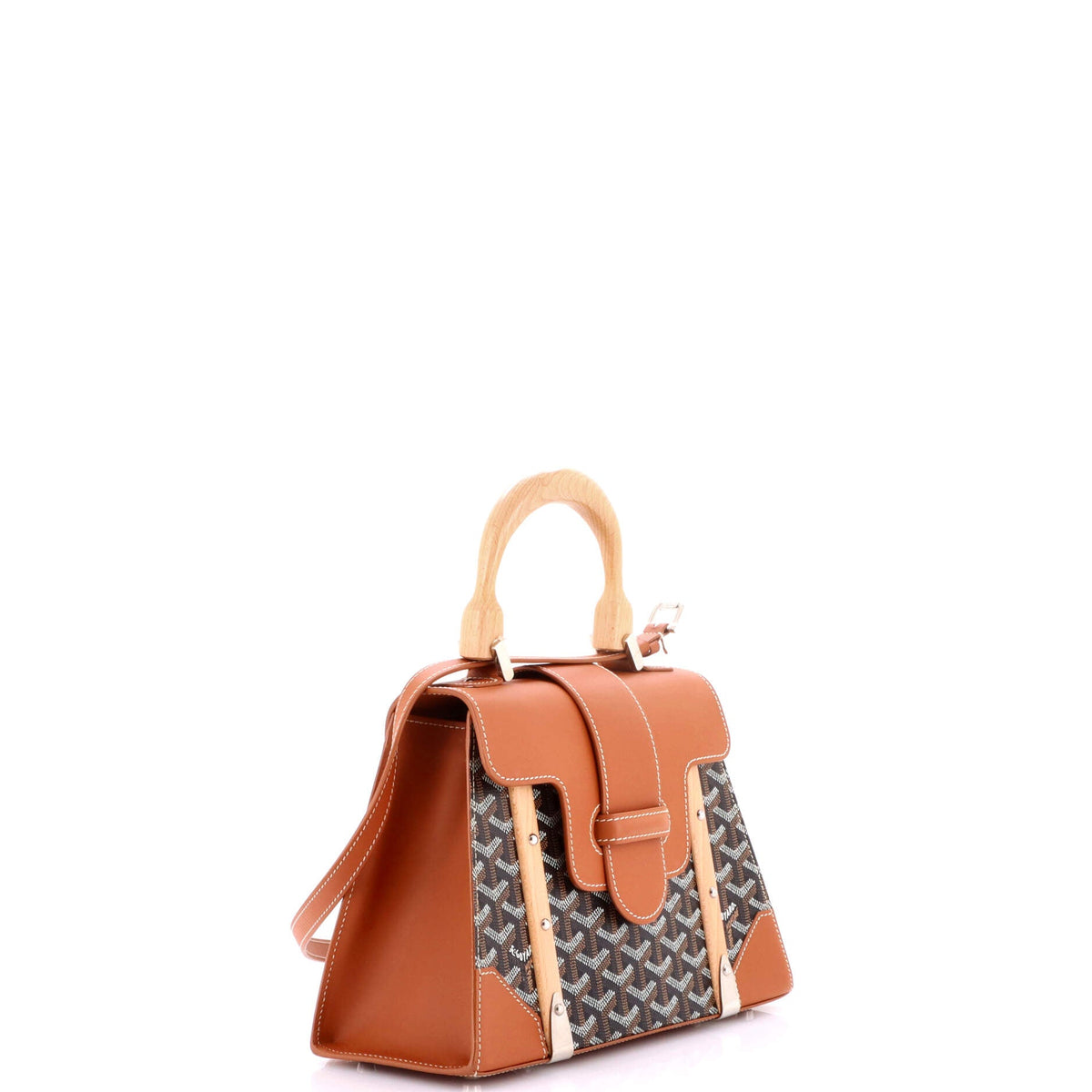 Saigon Top Handle Bag Coated Canvas with Leather PM