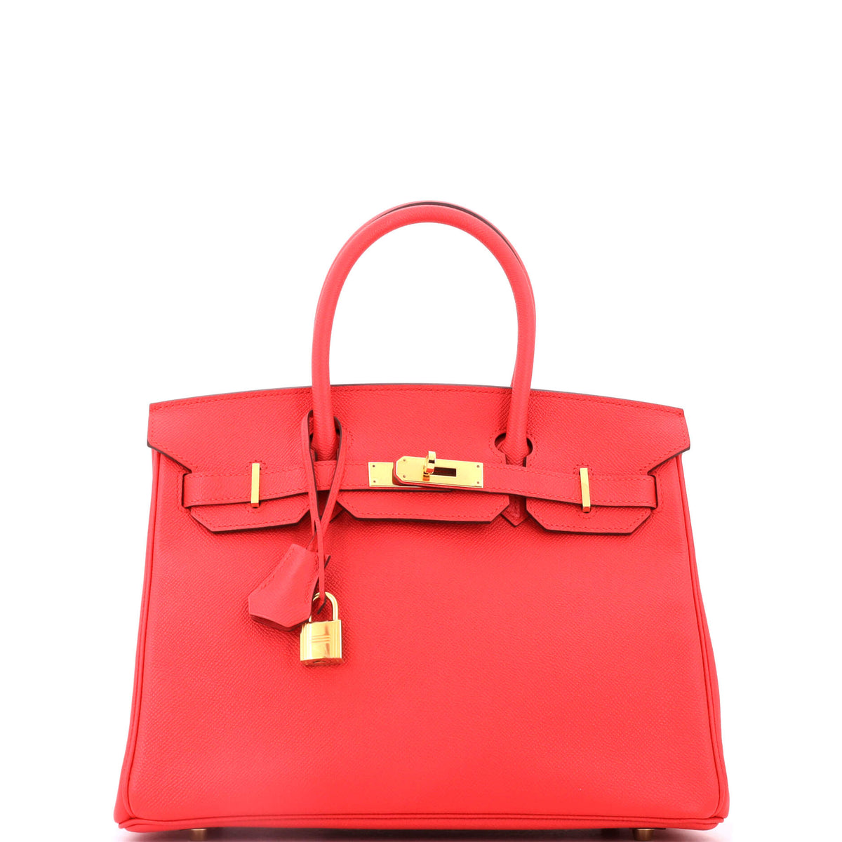 Hermes Birkin Handbag Rouge Tomate Epsom with Gold Hardware 30