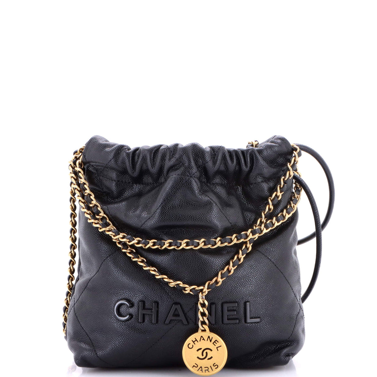Chanel 22 Chain Hobo Quilted Caviar Mini
