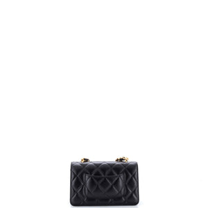 Chanel Chain Handle Compartment Flap Bag Quilted Lambskin Mini - view 3