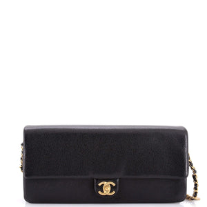 Chanel CC Medallion Maxi Chain Clutch Grained Calfskin East West - view 1