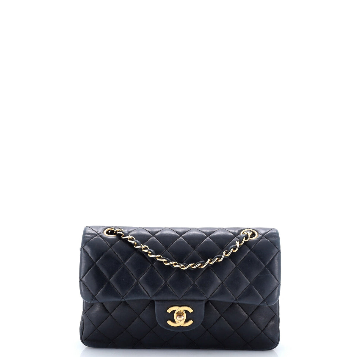 Chanel Vintage Classic Double Flap Bag Quilted Lambskin Small