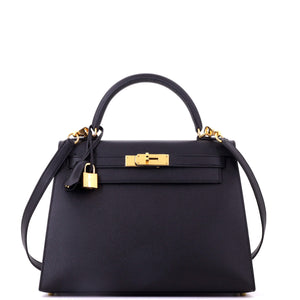 Hermes Kelly Handbag Noir Epsom with Gold Hardware 28 - view 1